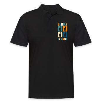 Llama Nutztier Südamerika Sanft - Männer Poloshirt - Schwarz - Vorne - Kai (181cm)