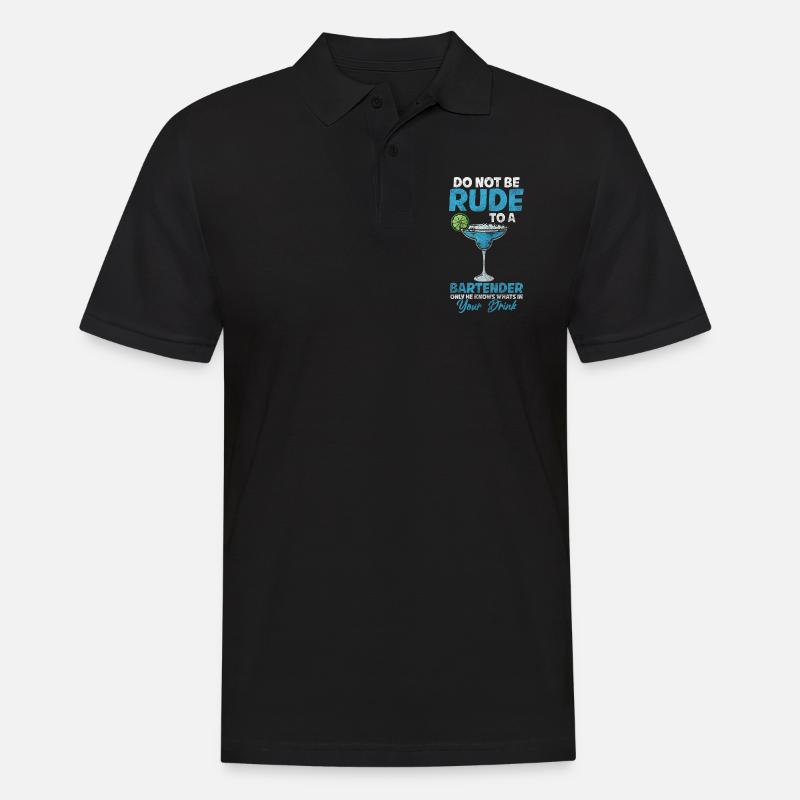 Barkeeper Disko Whiskey Barmann - Männer Poloshirt - Schwarz