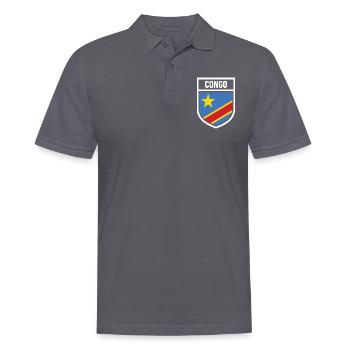 Kongo - Nationalfahne im Wappen - Männer Poloshirt - Anthrazit - Vorne - Nico (186cm)