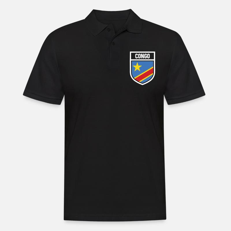 Kongo - Nationalfahne im Wappen - Männer Poloshirt - Schwarz