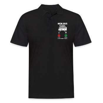 Mon Bus M'appelle | Bus Prendre Conducteur Bus - Polo Homme - noir - Devant - Kai (181cm)