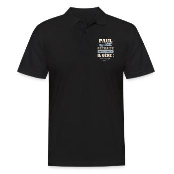 Paul humour retraite cadeau retraité - Polo Homme - noir - Devant - Kai (181cm)