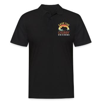 Save The Chubby Unicorns Shirt Vintage Nashorn - Männer Poloshirt - Schwarz - Vorne - Kai (181cm)