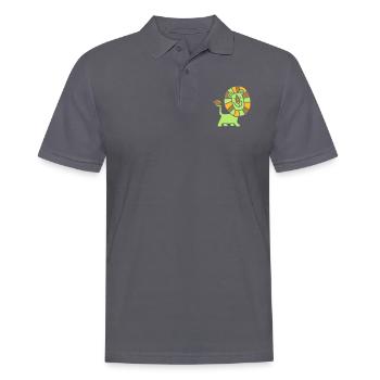 Gentle Cartoon Lion by Cheerful Madness!! - Men's Polo Shirt - charcoal grey - Front - Nico (186cm)