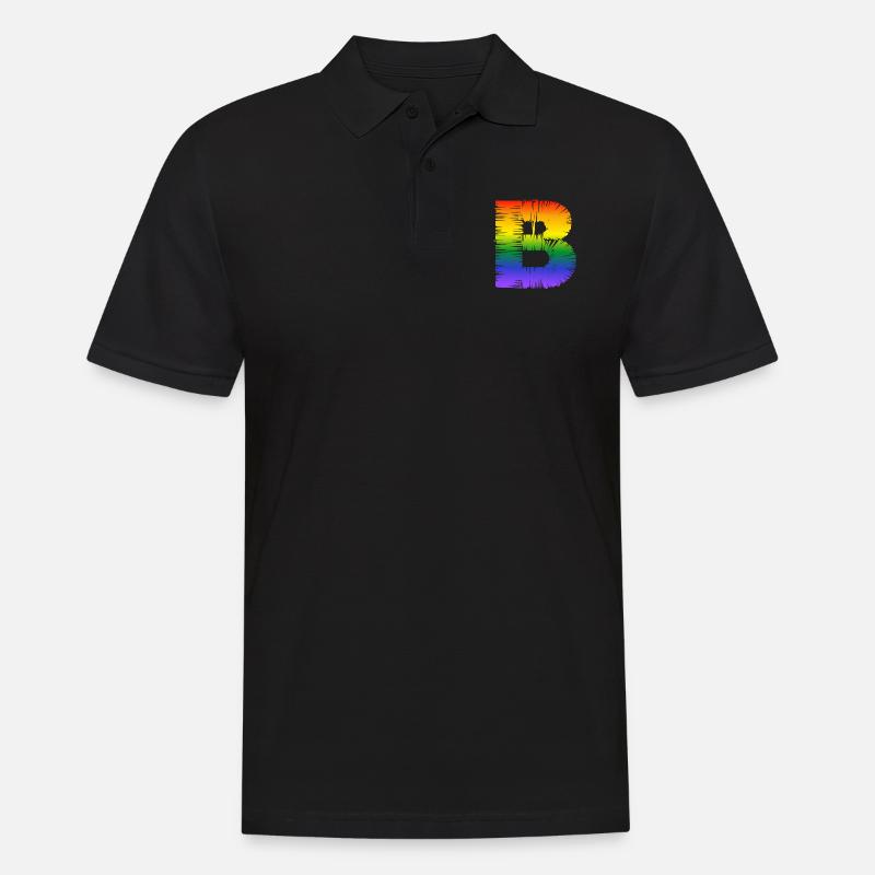 rainbow B - Männer Poloshirt - Schwarz