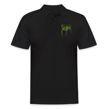Mutter Natur - Rahmen 01 - Männer Poloshirt - Schwarz - Vorne - Kai (181cm)