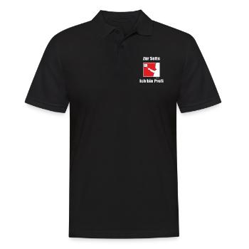 FUN - Zur Seite Elektriker - Ich bin Profi - Männer Poloshirt - Schwarz - Vorne - Kai (181cm)