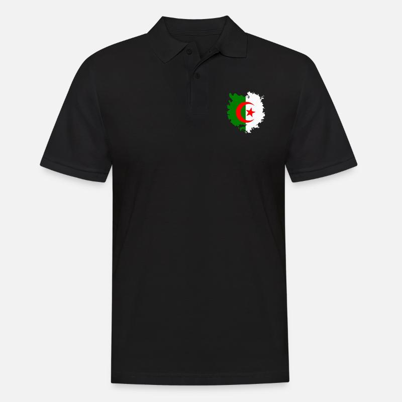 Algerien - Männer Poloshirt - Schwarz