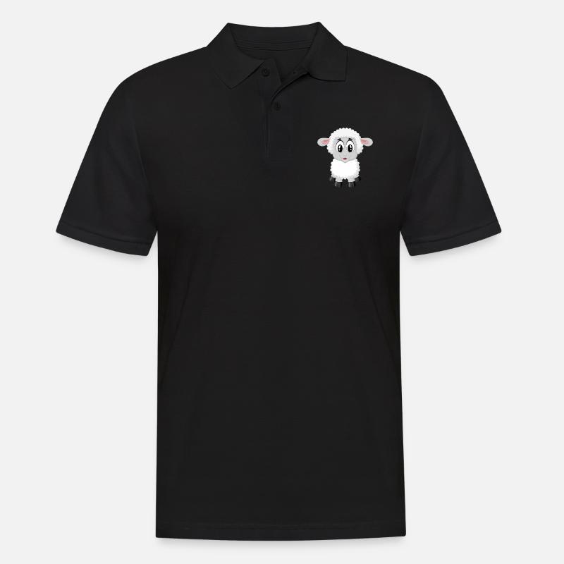 Schaf - Männer Poloshirt - Schwarz
