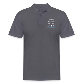 Früher war alles leichter.Ich zum Beispiel.Stern - Männer Poloshirt - Anthrazit - Vorne - Nico (186cm)
