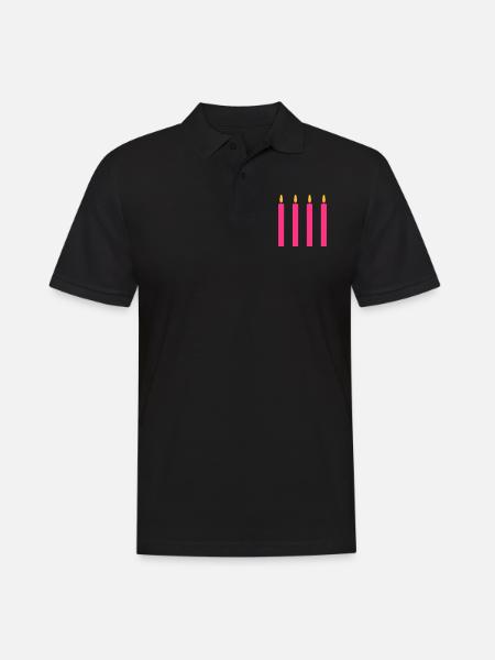 4 candles / / four / / fourth birthday / / fourth - Men's Polo Shirt - black