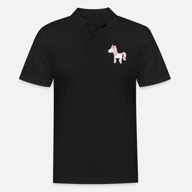 Süßes Einhorn - Männer Poloshirt - Schwarz