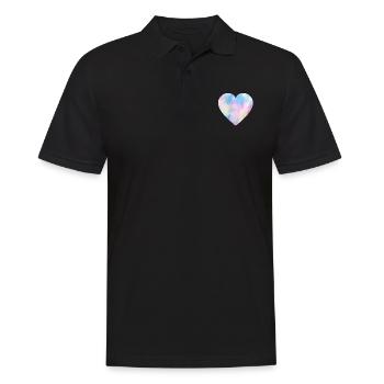 Heart, abstract, colorful - Men's Polo Shirt - black - Front - Kai (181cm)