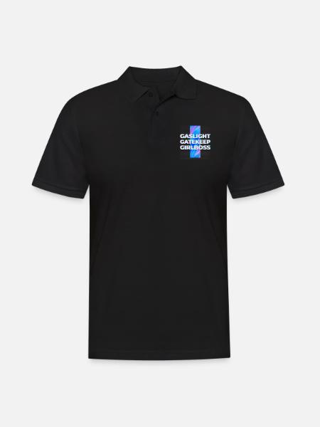 Gaslight Gatekeep Girlboss - Live Love Laugh - Men's Polo Shirt - black