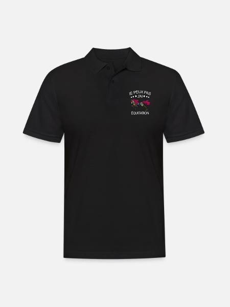 Je peux pas j'ai Equitation - Polo Homme - noir