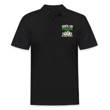 Juste un tracteur. de plus promis. agriculteur - Polo Homme - noir - Devant - Kai (181cm)
