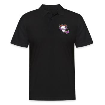 AXOLOTL CHRISTMAS DESIGN 2 - Männer Poloshirt - Schwarz - Vorne - Kai (181cm)