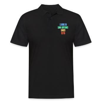 Retro Vintage Living In San Antonio Since 1970 - Men's Polo Shirt - black - Front - Kai (181cm)