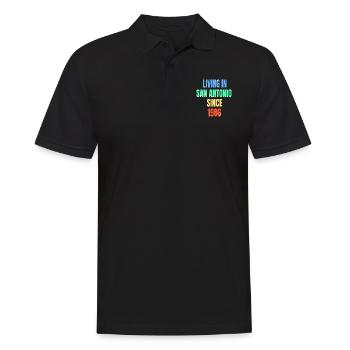 Retro Vintage Living In San Antonio Since 1986 - Men's Polo Shirt - black - Front - Kai (181cm)