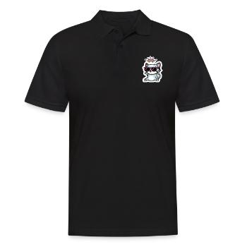 rainbow cat with glasses - Männer Poloshirt - Schwarz - Vorne - Kai (181cm)