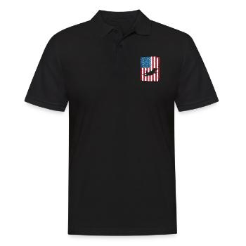 Amerikanische Flagge USA Flugzeug Düsenjäger 4. Juli - Männer Poloshirt - Schwarz - Vorne - Kai (181cm)