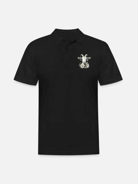 Kitty, die audiophile Ziege - Männer Poloshirt - Schwarz