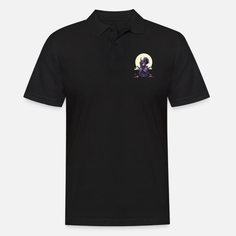 Episches Samurai Mädchen Anime-Design - Männer Poloshirt - Schwarz