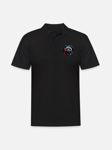 Waschbär Unternehmen - Männer Poloshirt - Schwarz