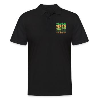 Vegan vibes, veganuary, gesunde Ernährung, vegan - Männer Poloshirt - Schwarz - Vorne - Kai (181cm)