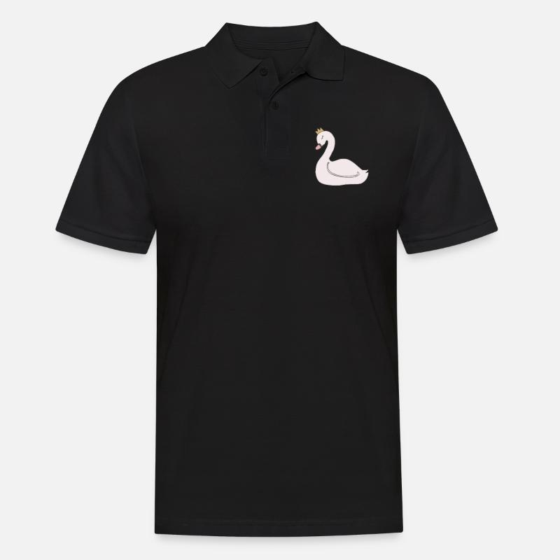 schwan schwanensee - Männer Poloshirt - Schwarz