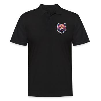 Bear psychedelic and colorful - Men's Polo Shirt - black - Front - Kai (181cm)