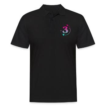 3. Geburtstag Bunter Herzkreis - Männer Poloshirt - Schwarz - Vorne - Kai (181cm)