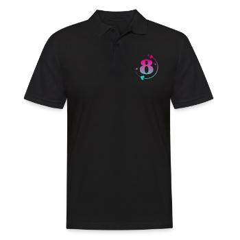 8. Geburtstag Bunter Herzkreis - Männer Poloshirt - Schwarz - Vorne - Kai (181cm)