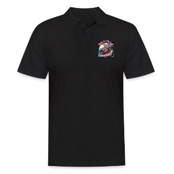Hippo All the Time - Zero Gravity - Männer Poloshirt - Schwarz - Vorne - Kai (181cm)