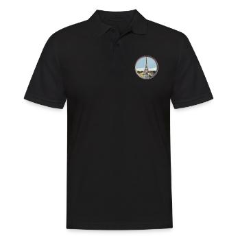 Eiffelturm - Männer Poloshirt - Schwarz - Vorne - Kai (181cm)