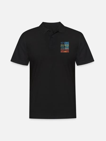 17 Ans – Le Temps en Secondes, Minutes - Herre poloshirt - sort