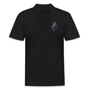 Clé de partition musicien cadeau de serrants - Polo Homme - noir - Devant - Kai (181cm)
