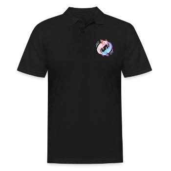 Anime Axolotl Yin Yang Design for Axolotl Fans - Men's Polo Shirt - black - Front - Kai (181cm)
