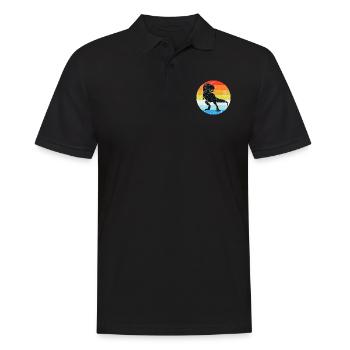 T-Rex Dinosaurier Retro Vintage - Männer Poloshirt - Schwarz - Vorne - Kai (181cm)