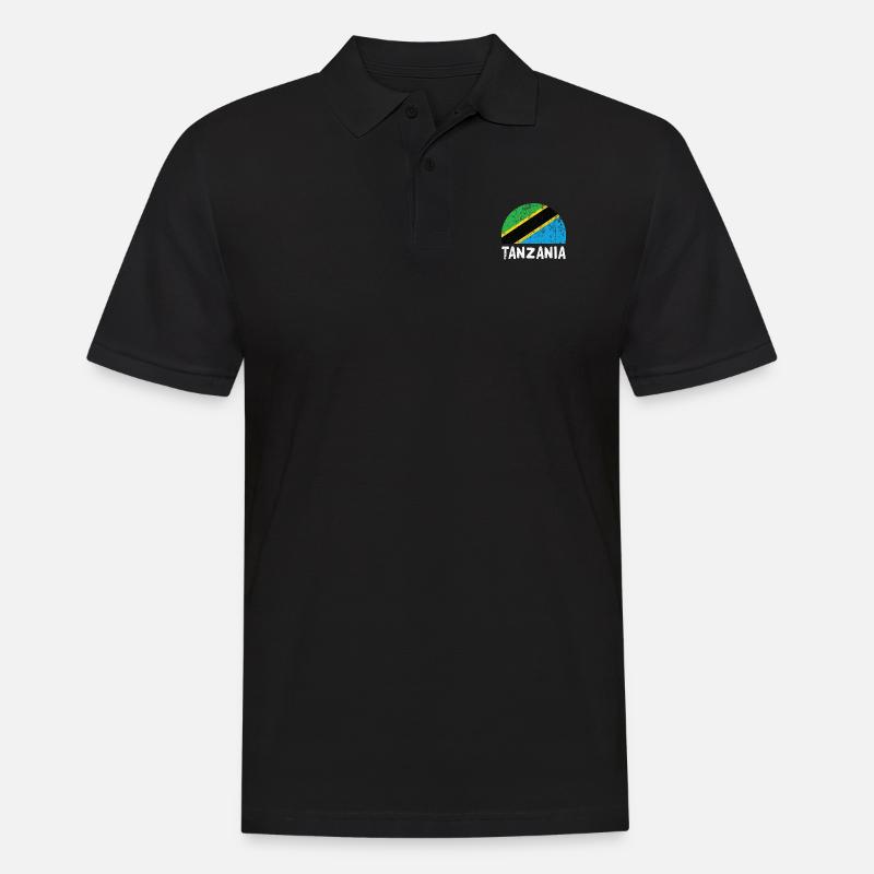 Tansania - Männer Poloshirt - Schwarz