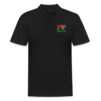 Kenia - Männer Poloshirt - Schwarz - Vorne - Kai (181cm)