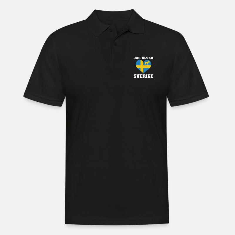 Schweden - Männer Poloshirt - Schwarz