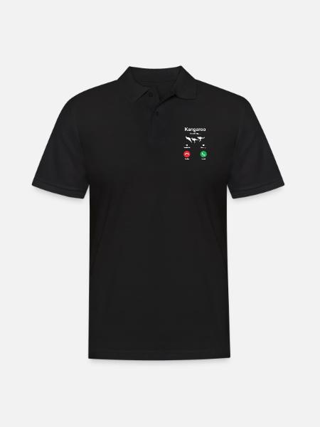 Känguru - Männer Poloshirt - Schwarz