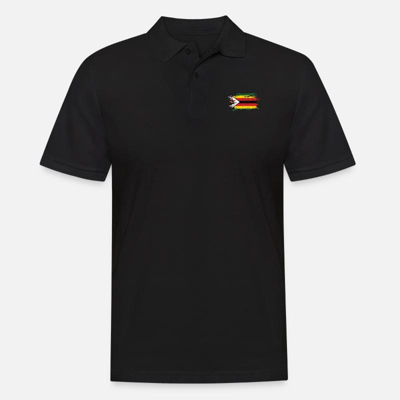 Simbabwe - Männer Poloshirt - Schwarz