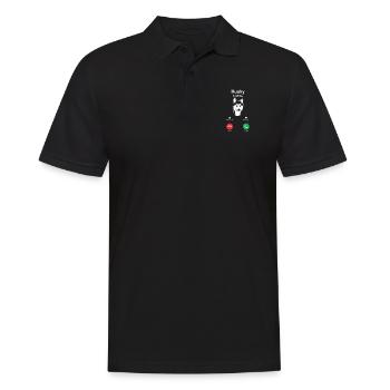 Husky Schlittenhunde - Männer Poloshirt - Schwarz - Vorne - Kai (181cm)