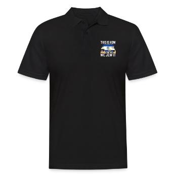 Israel - Men's Polo Shirt - black - Front - Kai (181cm)