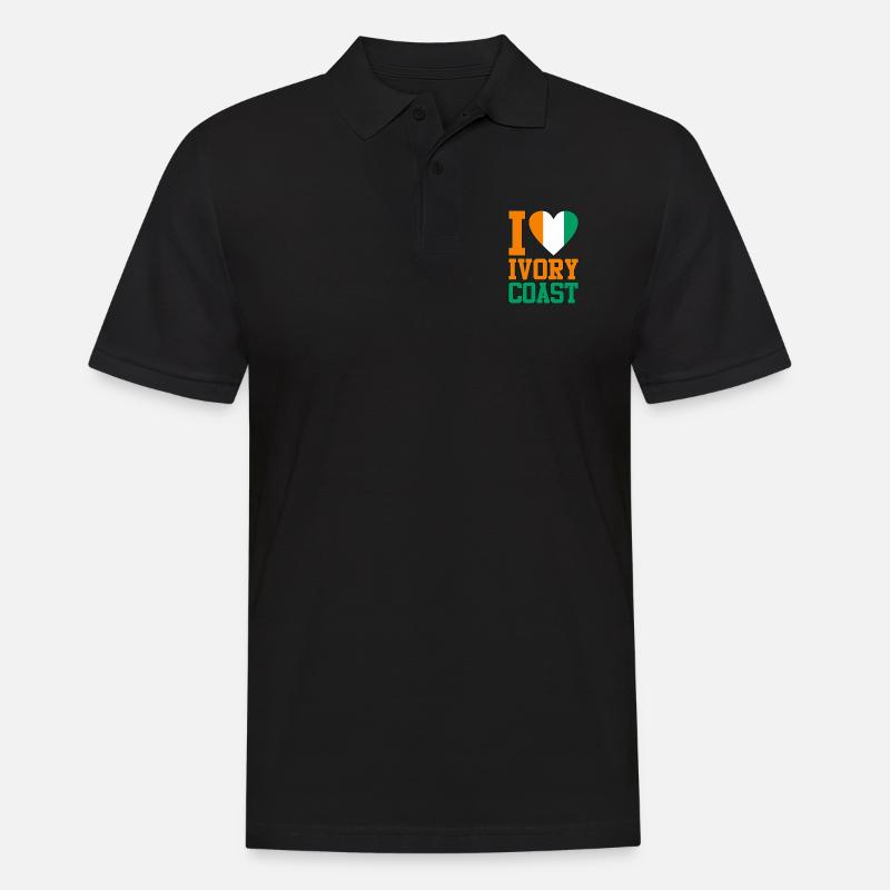 Elfenbeinküste - Männer Poloshirt - Schwarz
