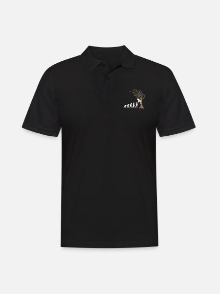 Funny Panda Chainsaw Gift - Men's Polo Shirt - black