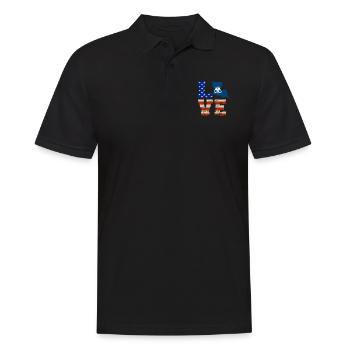 Cher cadeau louisiana Usa drapeaux - Polo Homme - noir - Devant - Kai (181cm)