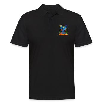 7 Geschenkidee zum Geburtstag - Männer Poloshirt - Schwarz - Vorne - Kai (181cm)